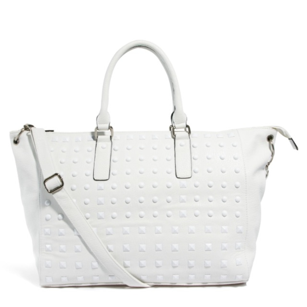 River island white studded holdall